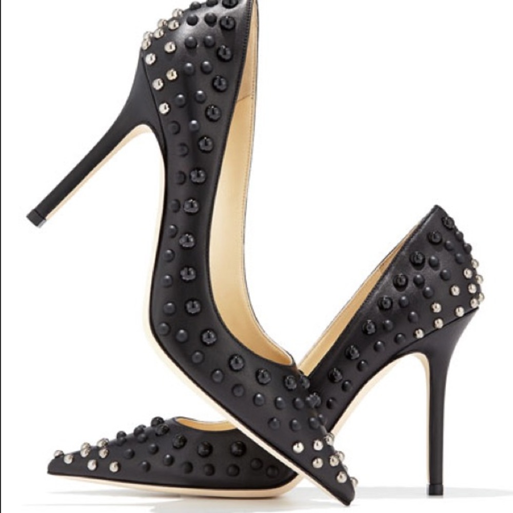 Jimmy Choo Black Studded Heels